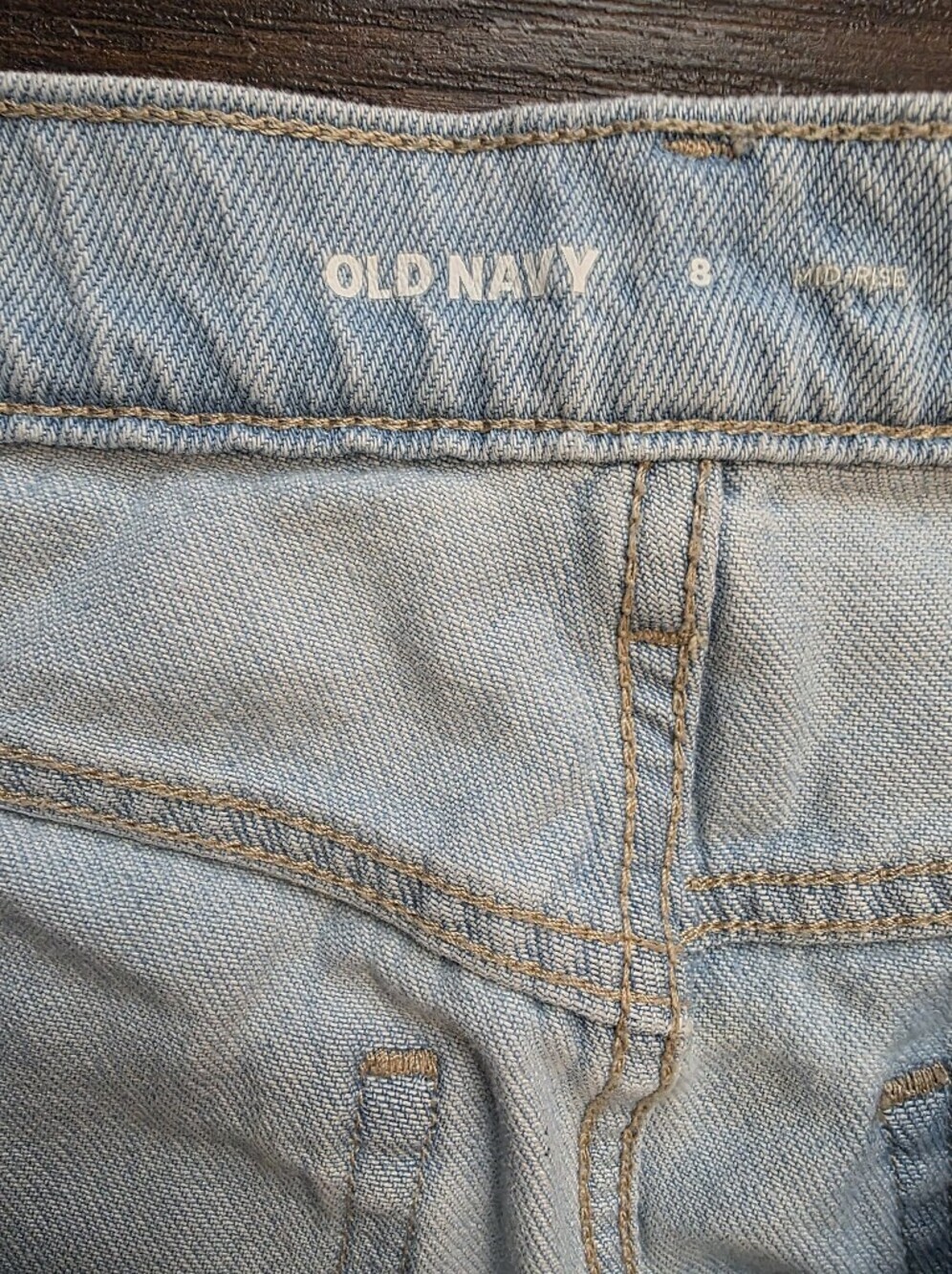Old Navy Light Blue Midi Denim Skirt with Front Slit - Picture 3 of 5